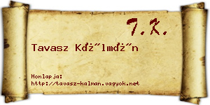 Tavasz Kálmán névjegykártya